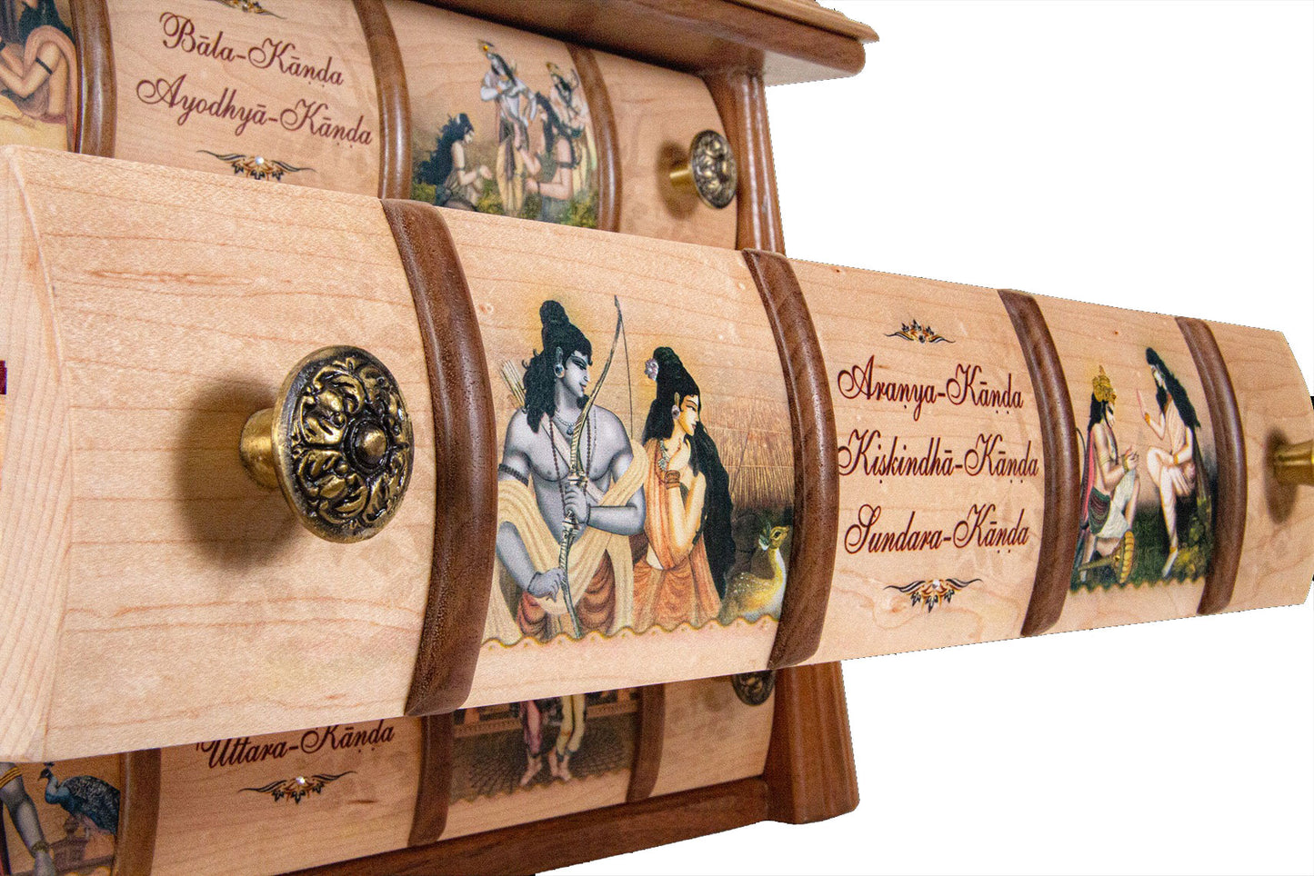 Srimad Valmiki Ramayana (3-Volume Book Set) with Wooden Hut- An Extraordinary Luxury Gift For your Special Ones! (Unveiling Śrīmad-Vālmīki-Rāmāyaṇa)