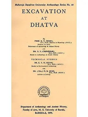 Excavation At Dhatva (An Old & Rare Book)