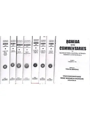 Rgveda with Four Commentaries (Skandasvamin, Udgitha, Venkata Madhava and Mudgala): Eight Volumes (Sanskrit Only)