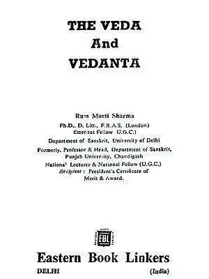 The Veda and Vedanta (An Old and Rare Book)
